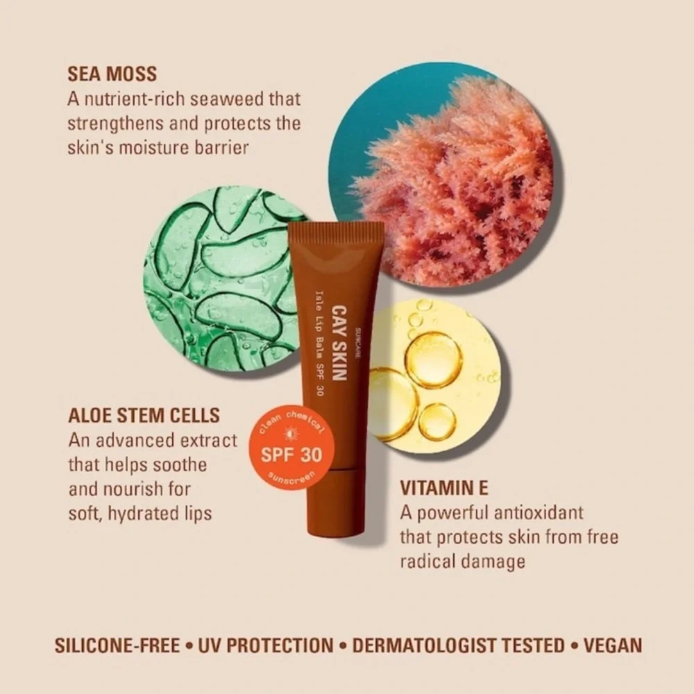 🦋$10 ~ Cay Skin Isle Lip Balm SPF 30 Hydrating & Protective NEW ~ FULL SIZE